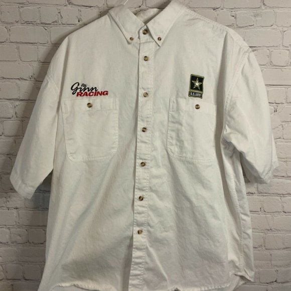 Mark Martin Ginn Racing US Army Team Issued Men's Button Down Shirt Size XL - Picture 1 of 6